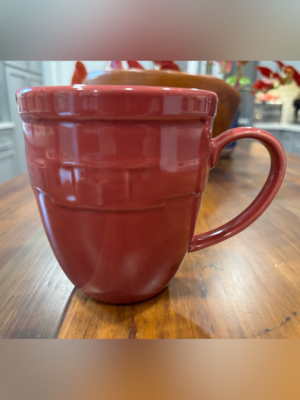 Vintage Longaberger Pottery Woven Traditions Paprika Red Jumbo 22oz Mug - NEW